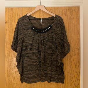 Elegant Black and Brown Women's Top
